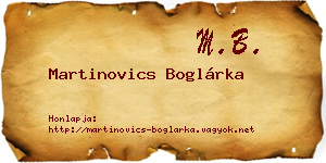 Martinovics Boglárka névjegykártya